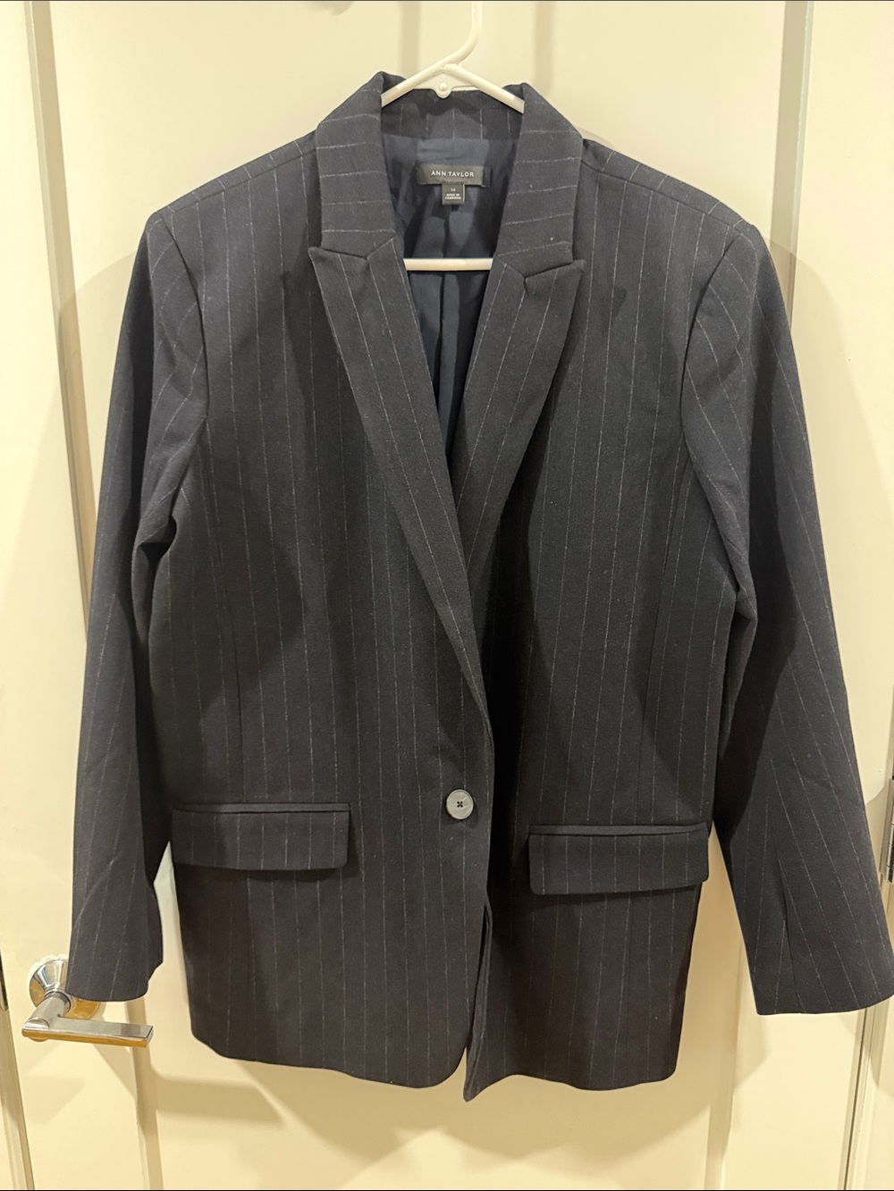 Ann Taylor Women's Dark Navy Pinstripe Blazer